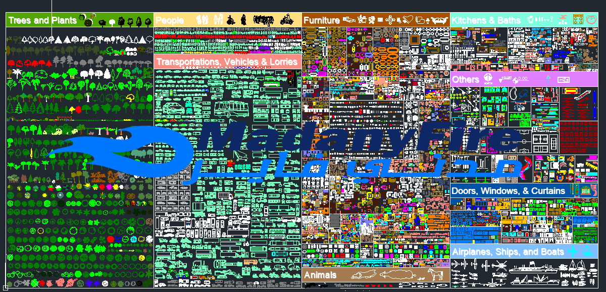 اكبر مكتبة بلوكات جاهزة Autocad All Blocks