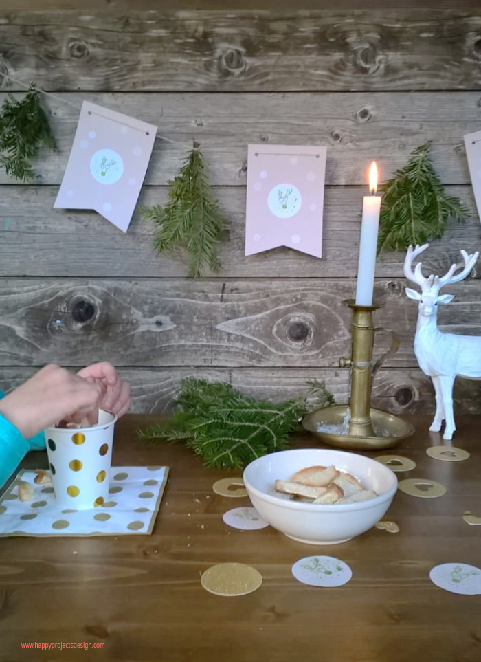 mesa de navidad natural para niños