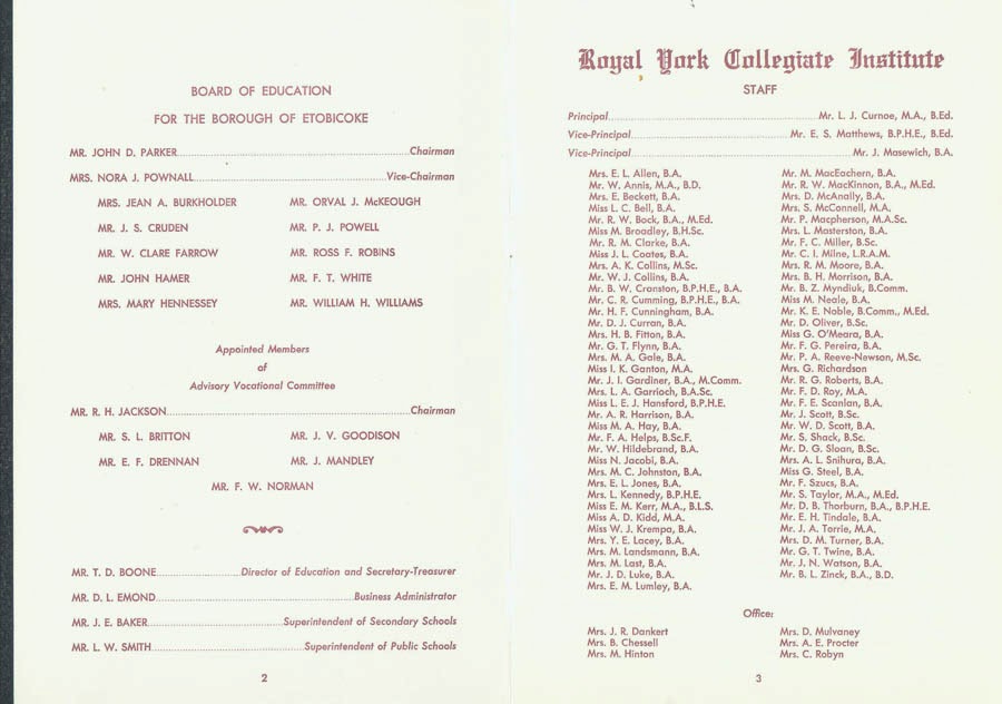 RYCI 1967 Commencement Program--inside