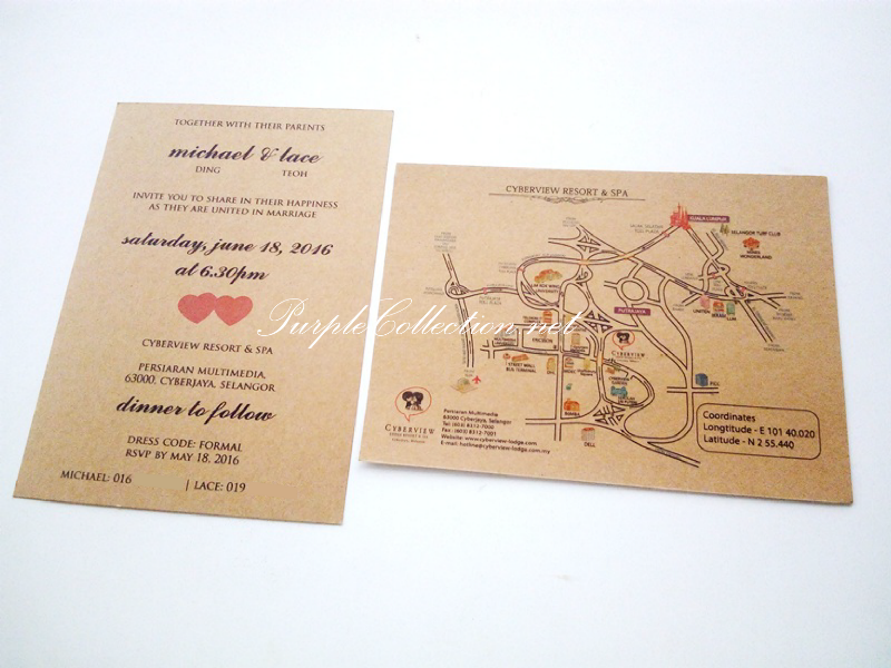 Classic Style Flat Card Invitation Cards With Ribbons (Set ...