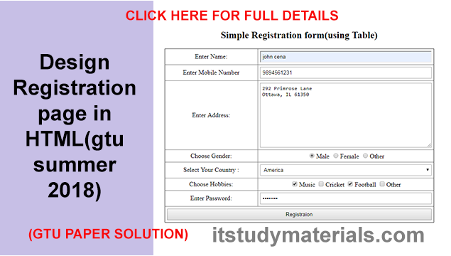 write a form to collect details of a user such as name registration page in html with css