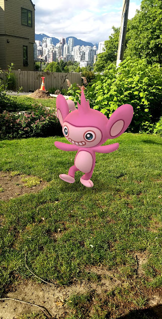Pokemon GO Snapshot Shiny Aipom in a park
