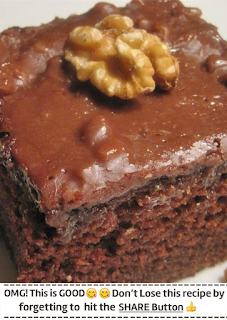 Chocolate cake with cola soda and a rich pecan frosting