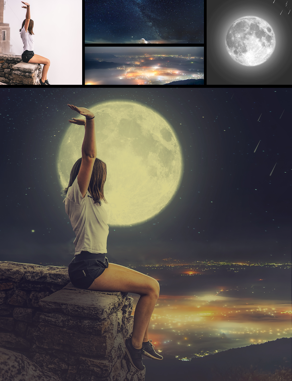 Change Background and Photo Manipulation Photoshop Tutorial [Moon Effect]