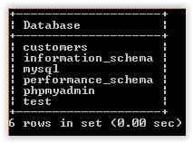 show databases result show databases result