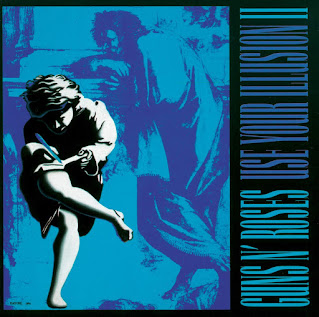 Blue background with cherub on - Use Your Illusion 2 album cover