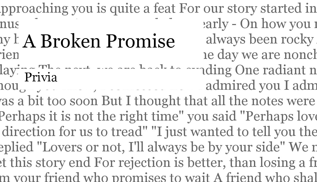 Literary A Broken Promise Ang Aninag Online