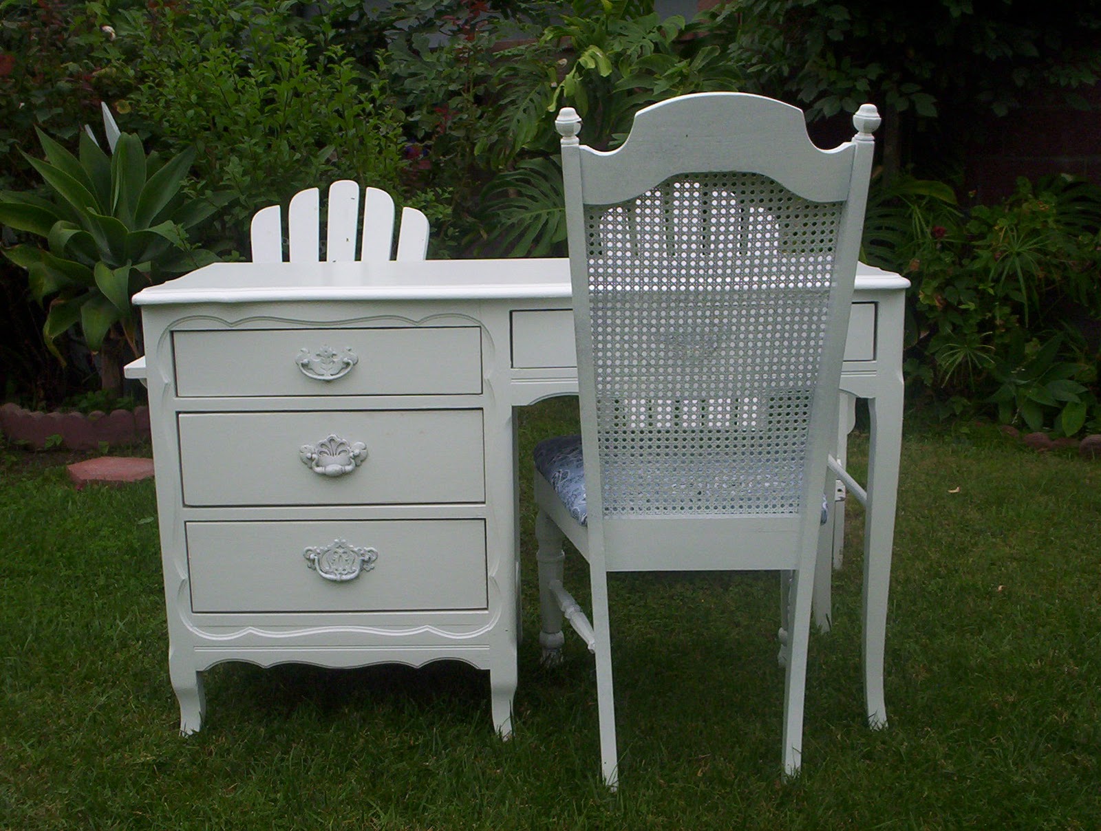 Shabby To Chic Treasures: White Shabby CHic Desk and Chair