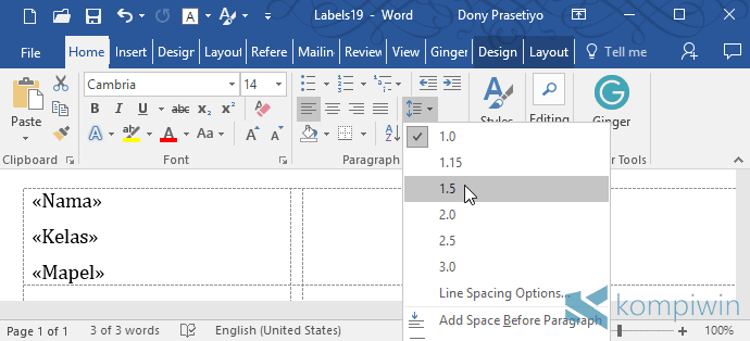 membuat label buku