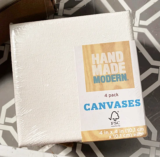 package of mini canvases from Target