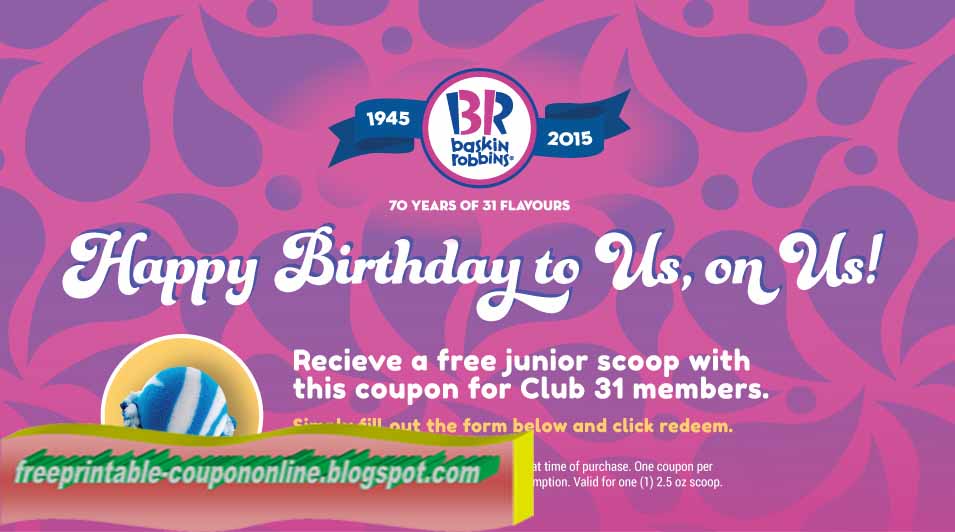 Printable Coupons 2023 Baskin Robbins Coupons