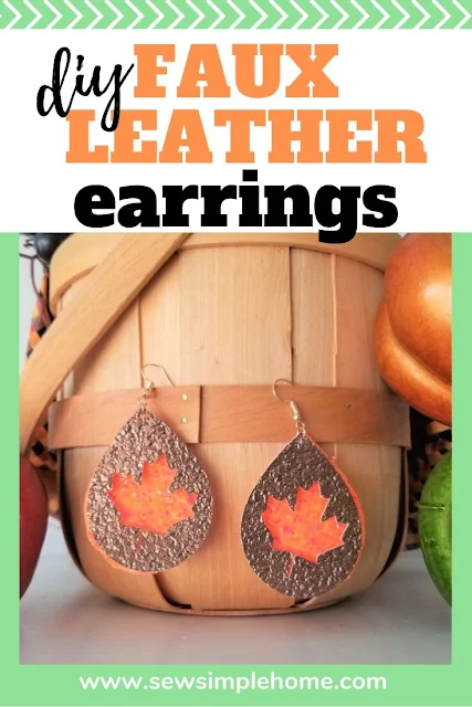 Make your own festive fall faux leather earrings with these Cricut cut files.