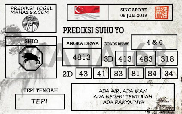 Syair Singapore 06 Juli 2019 | Pandawaprediksi.com