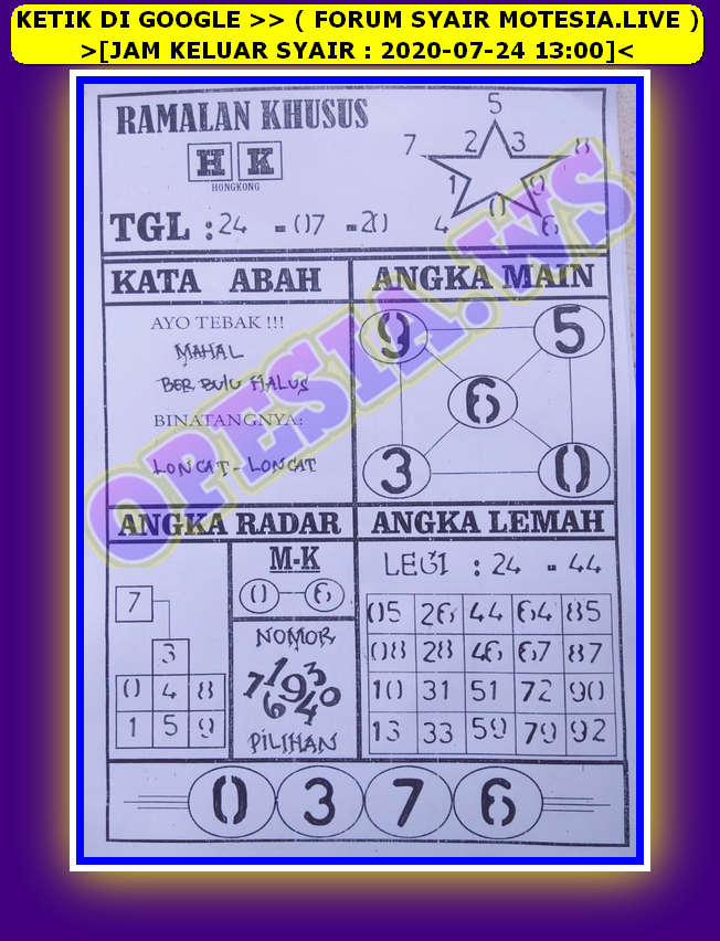 1 New Message Kode Syair Hongkong 24 Juli 2020 Forum Syair Togel Hongkong Singapura Sydney