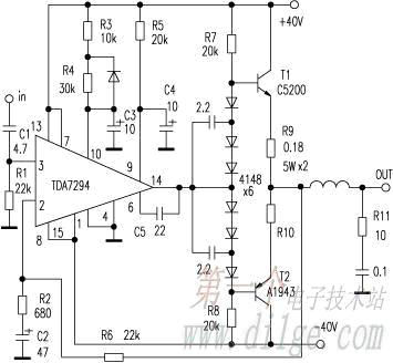 High Power Output Amplifier TDA7294 dvb t circuit diagram 