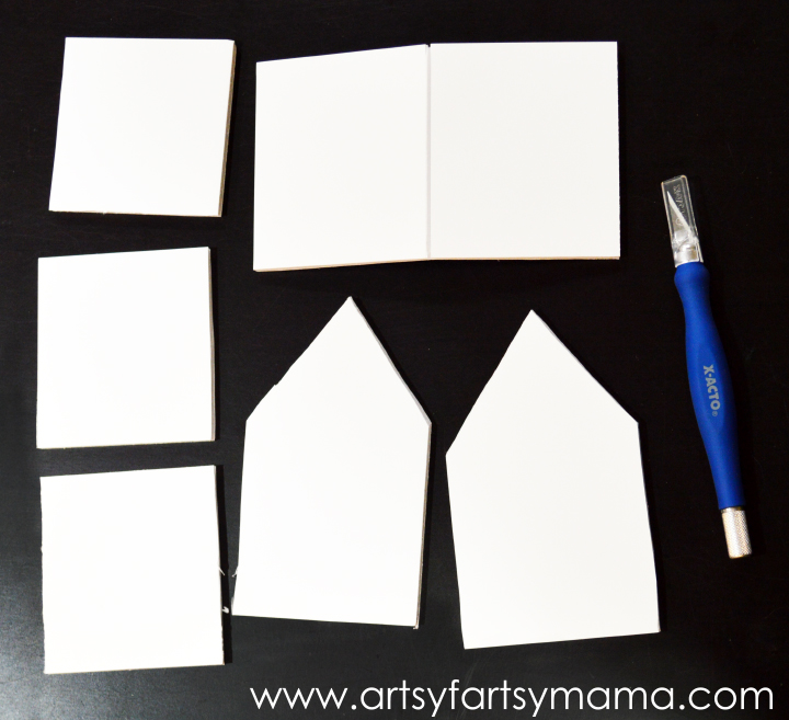 DIY Foam Board Birdhouse at artsyfartsymama.com #Elmers #kidscraft #birdhouse