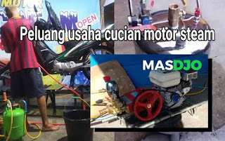 cuci motor steam