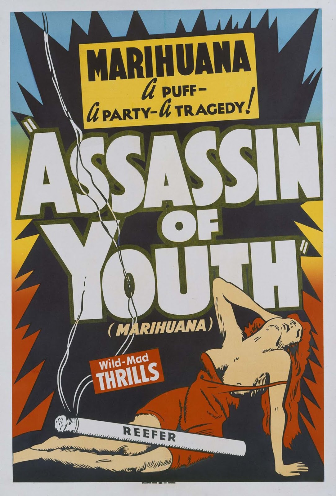 Foto Arte Impressão incriminou Vintage Década De 1930 Marijuana Weed Propaganda abuso de drogas 