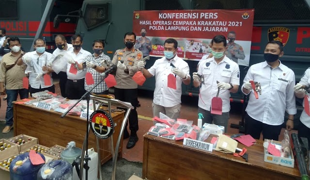 Berikut Hasil Gelar Konferensi Pers Operasi Kepolisian di Polda Lampung  