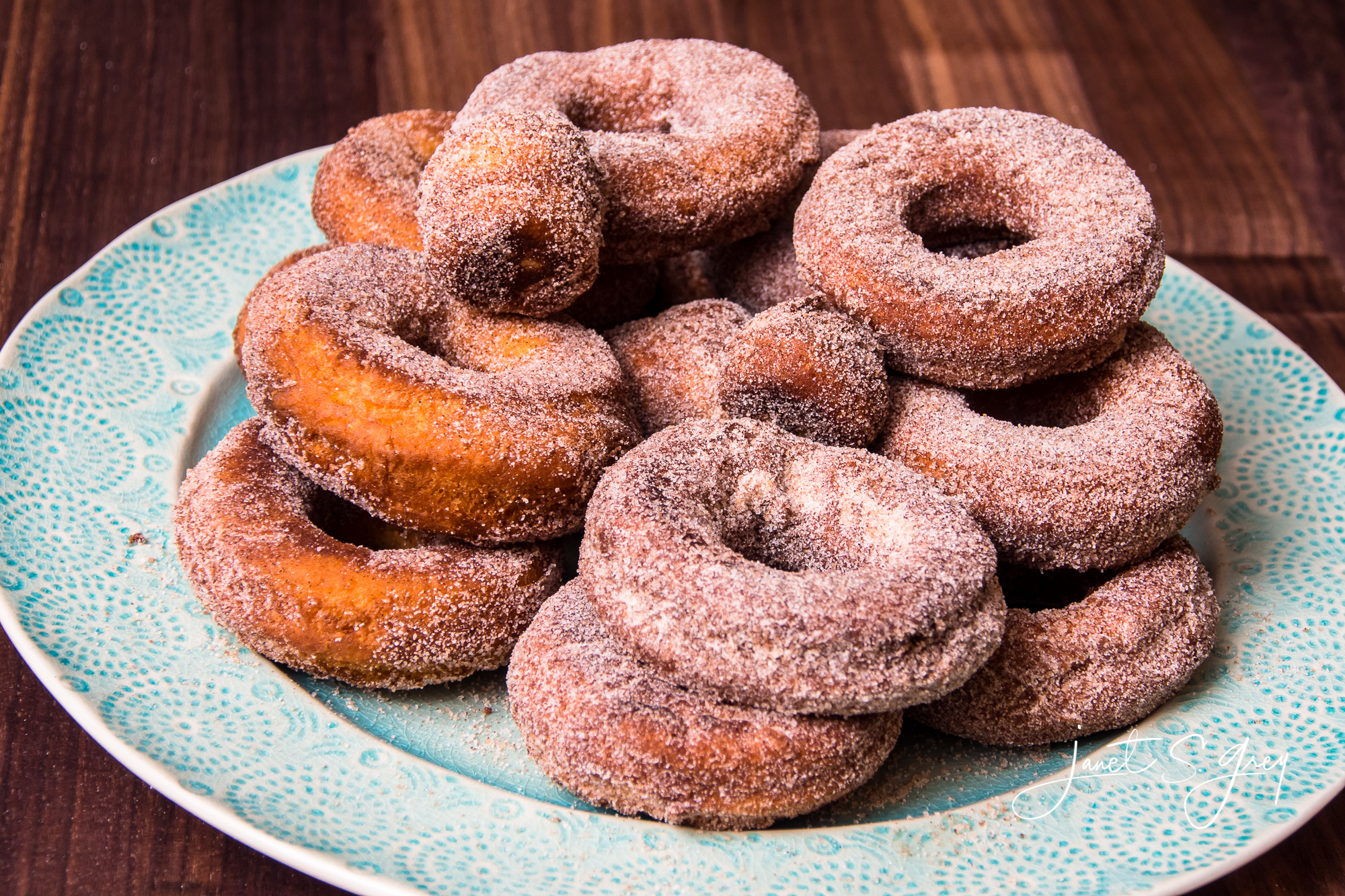 Tinks Kitchen CinnamonSugar Coated Cake Doughnuts