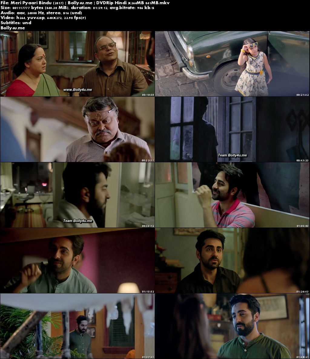 Meri Pyaari Bindu 2017 DVDRip 800Mb Full Hindi Movie Download x264 Meri Pyaari Bindu 2017 DVDRip 800Mb Full Hindi Movie Download x264