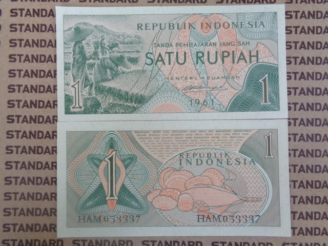 Uang Kertas Kuno 1 Rupiah Tahun 1961