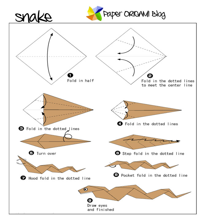 Origami Diamond Back Snake