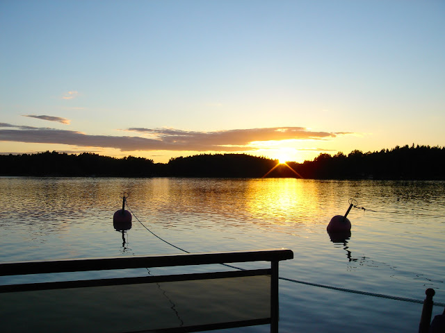 Solnedgång på SRCC klubbö Jolpen