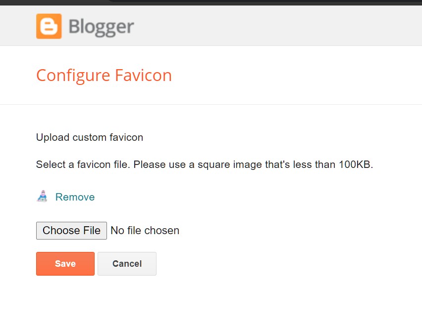 save favicon di dashboard blogger