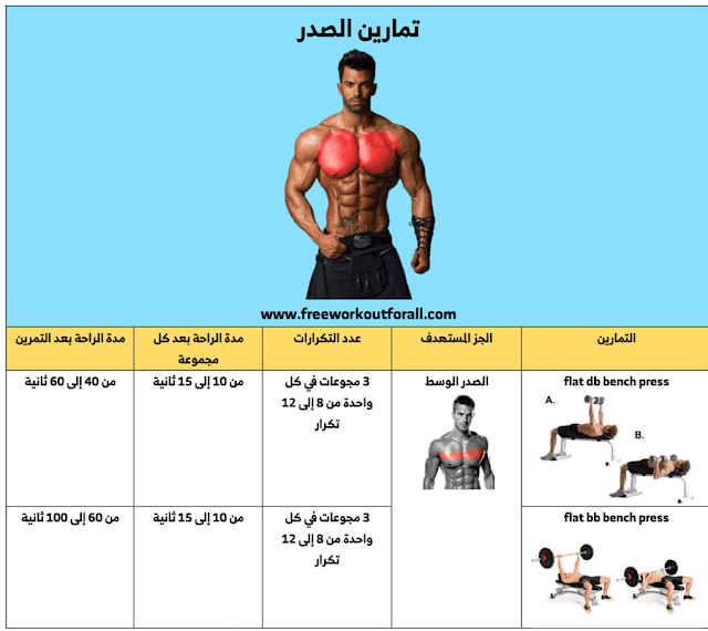 أفضل تمرين للصدر الوسط