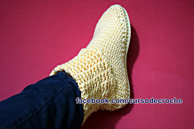 Edinir Croche ensina pantufa em croche com sola ludmila