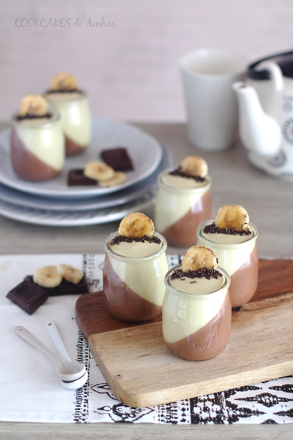Petit Suisse de Chocolate y Plátano. Cookcakes de Ainhoa