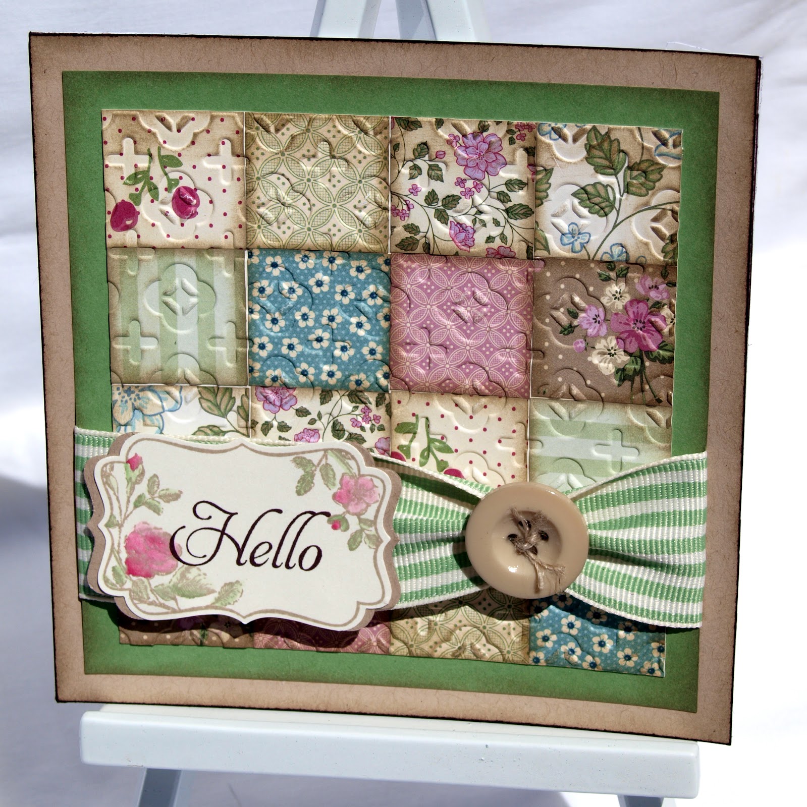 Crafting Becky Vintage Patchwork Card