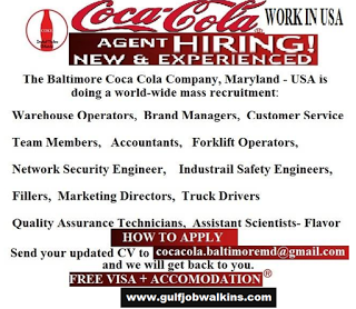 Coco Cola Company Recruitment To Usa Job At Gulf