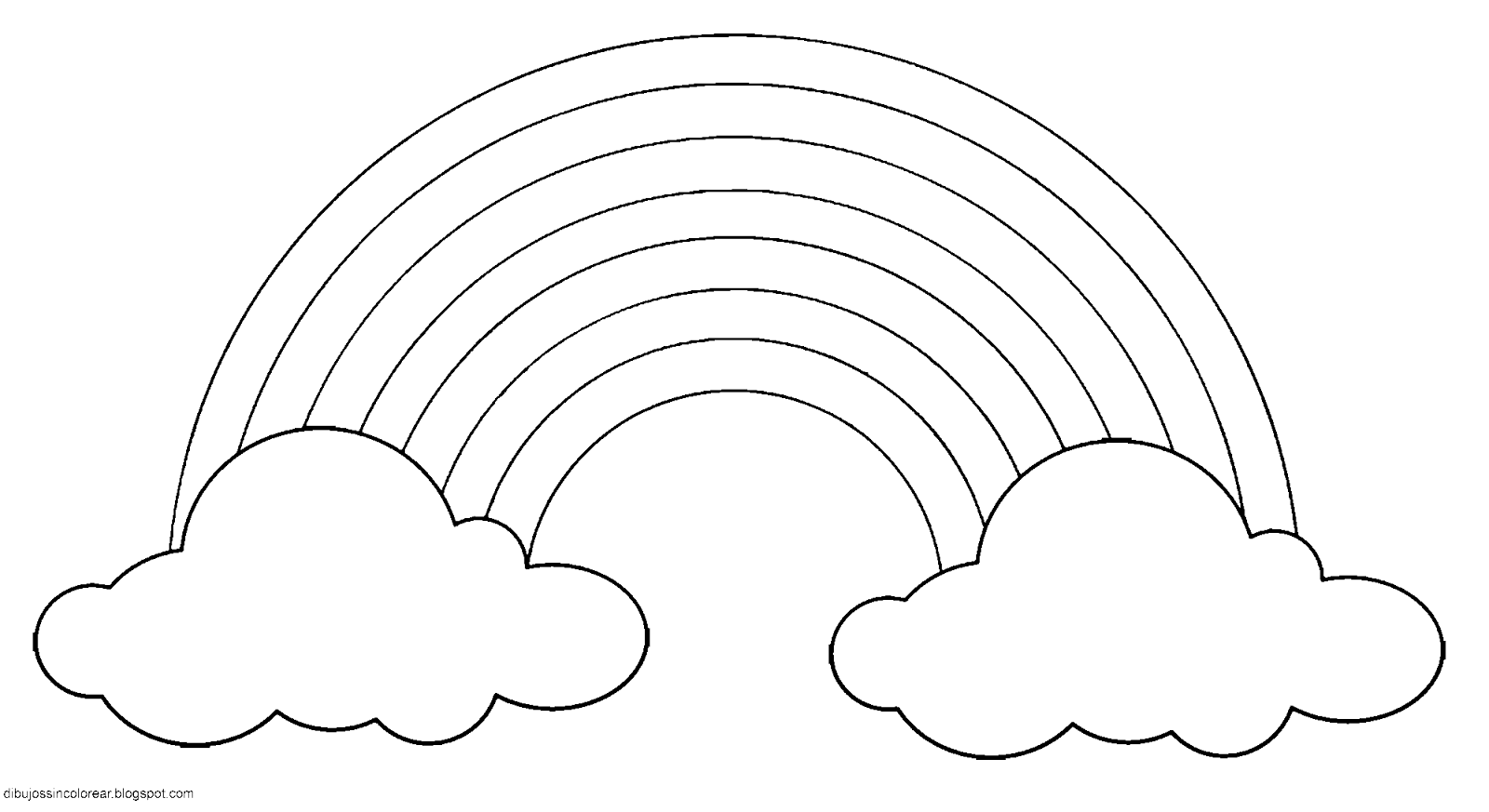 Dibujos Sin Colorear: Dibujos de Arco Iris para Colorear