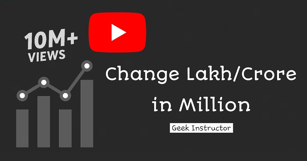 How to Change YouTube Views from Lakh/Crore to Million