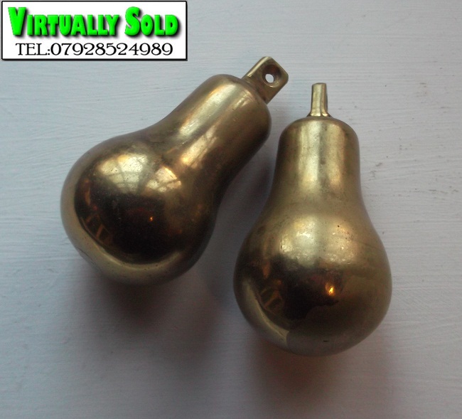 Virtually Sold: Vintage Brass Pendulum Weights Pear Shaped Cuckoo Clock ...
