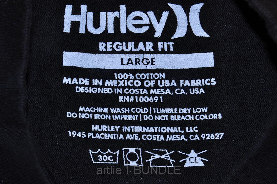 Vintage | Branded | Clothing: (BM2-1006) HURLEY Black Tee L