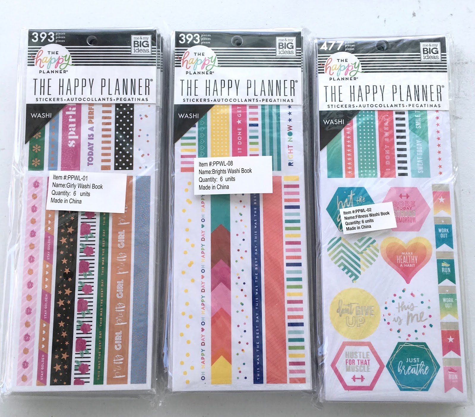 Girly Happy Planner Washi Sticker Book 393 Pieces Rose Gold