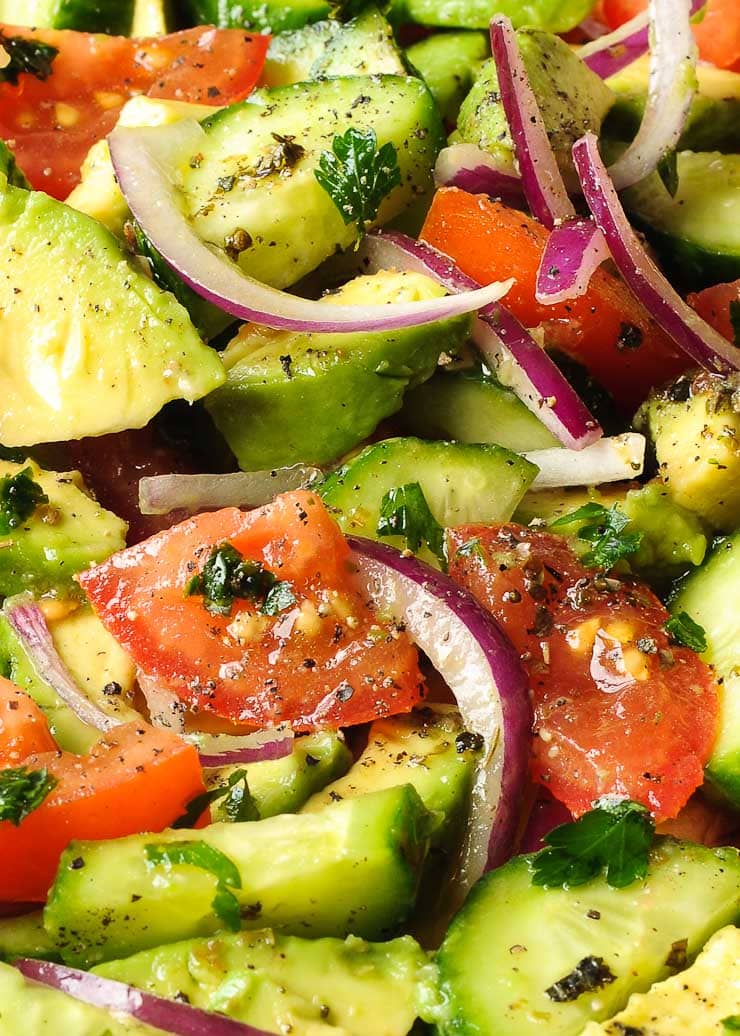 CUCUMBER TOMATO SALAD WITH AVOCADO Diet Healthy Recipe