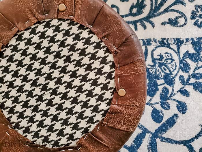 How to Upholster an Ottoman in Faux Leather DIY Beautify Creating