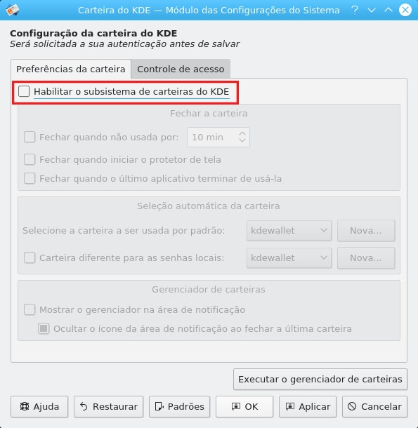 Chrome solicitando senha ao iniciar, como resolver? 6 configuracoes-carteira-kde