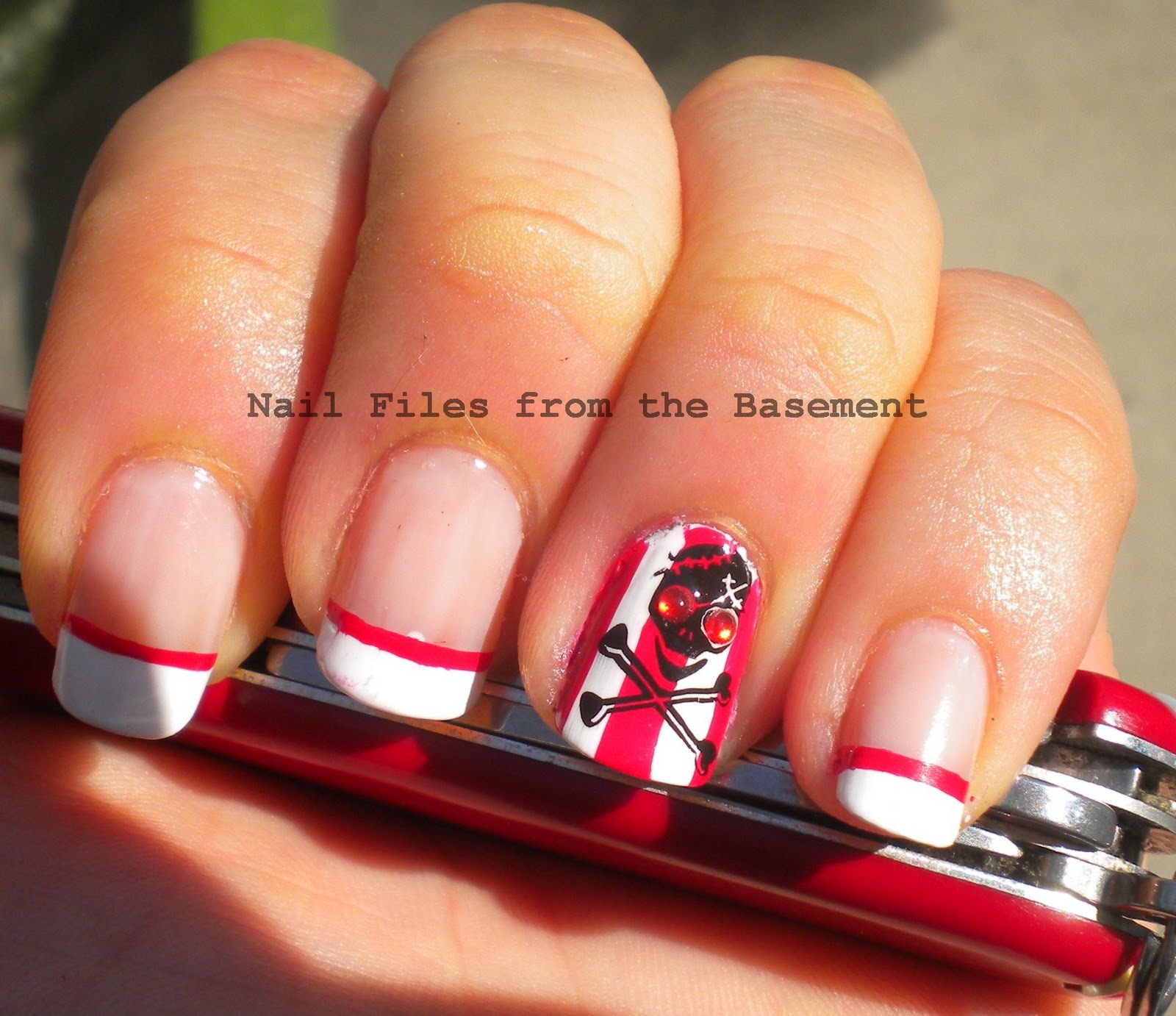 NailFiles From The Basement Arrgh! Pirate Themed French Nails