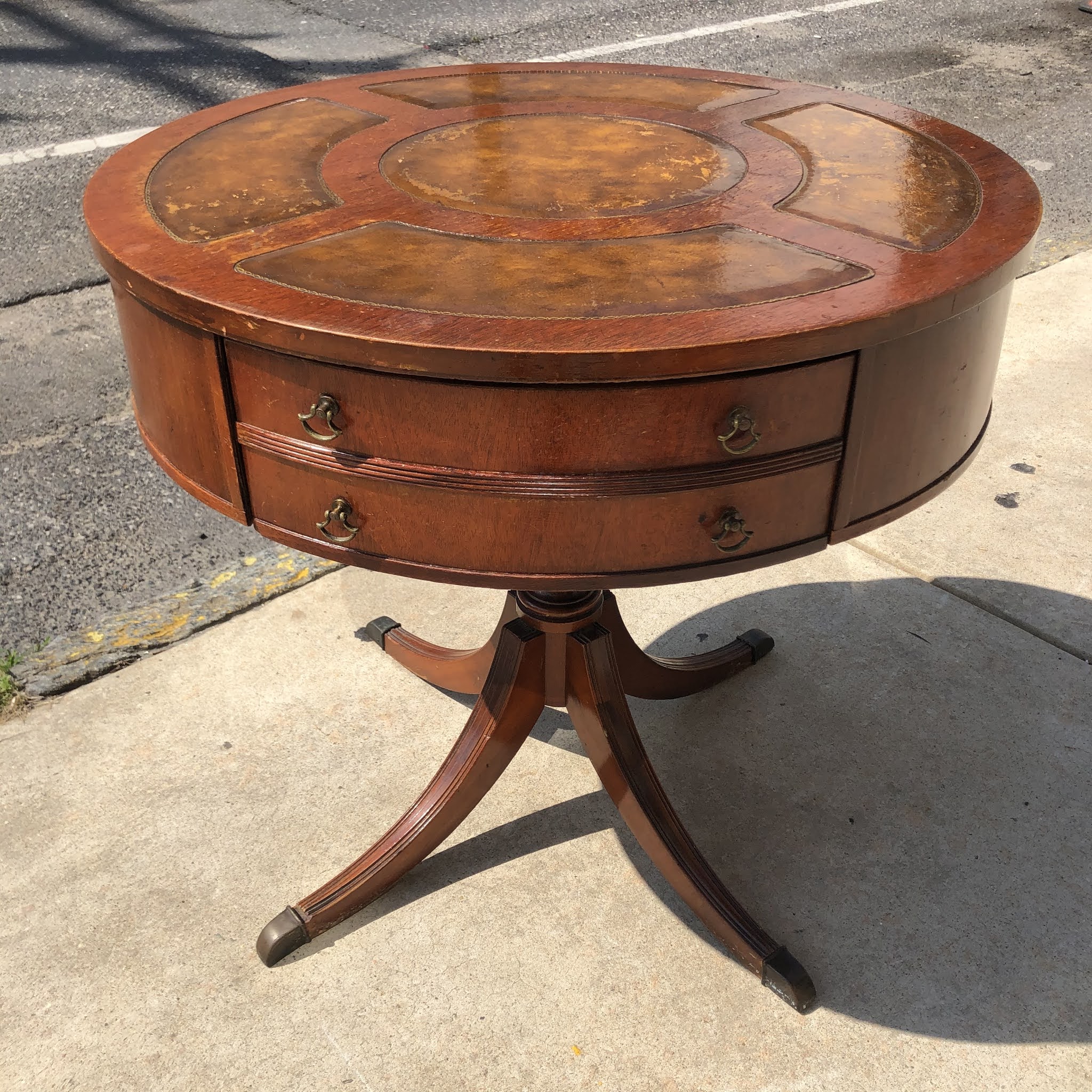 Uhuru Furniture & Collectibles 475351 Drum Table w/ 1 drawer 65 SOLD