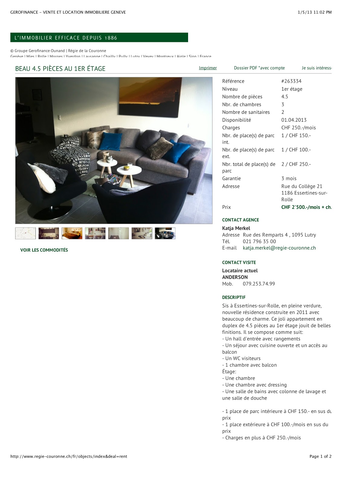 Linda Lost in Switzerland Apartment for rent in Essertines