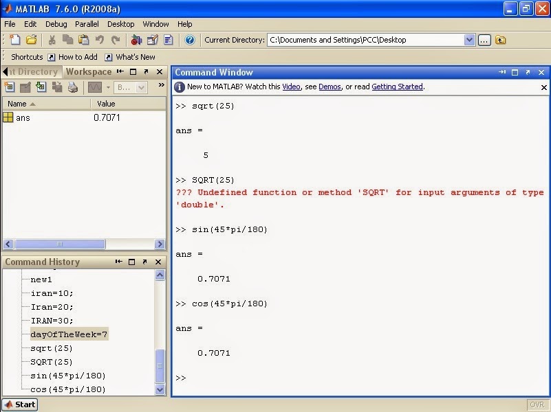 Product Design Engineering Matlab Tutorial Matlab Matrix Main