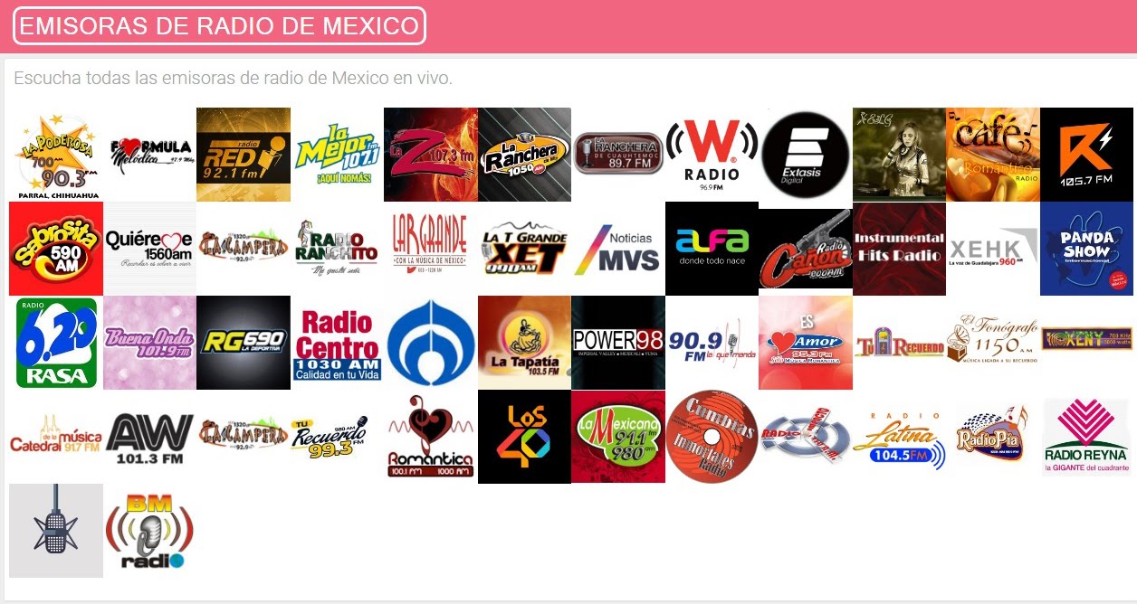 Escúchanos en Emisoras de Radio de México