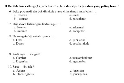 Soal PAT Kelas 4 Bahasa Sunda dan Jawaban Kurikulum 2013 Revisi 2020