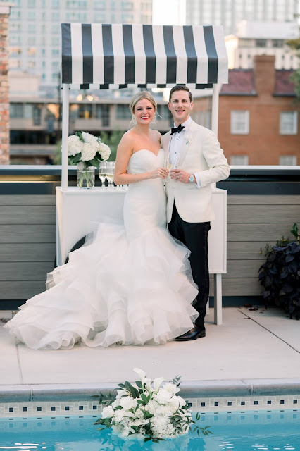 St. Louis Wedding Photographer & Videographer | Black & White Minimalist Wedding | Jewish Wedding | Rooftop Poolside Wedding