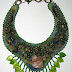 Gaea Emerging - a mixed media bead embroidered necklace